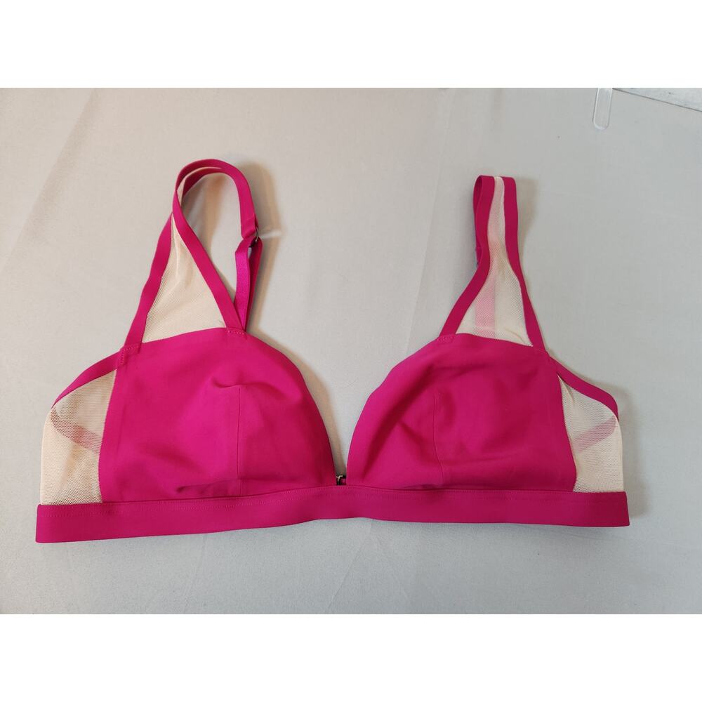 Victoria's Secret Women's Pink Mesh Solid Comfortable‎ Bralette Bra Size Large